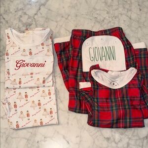 GIOVANNI Christmas Red and White Kids Pajama Bundle Set 5/6Y